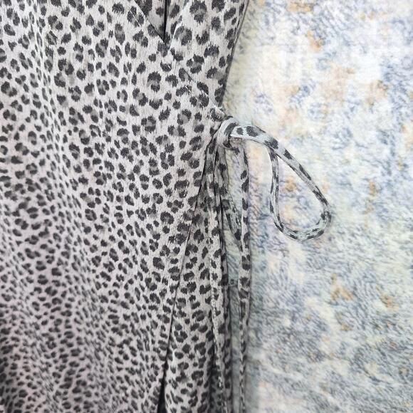 Liz Claiborne Collection Wrap Dress Womens XL Grey Leopard Animal Print Stretchy - Picture 5 of 9